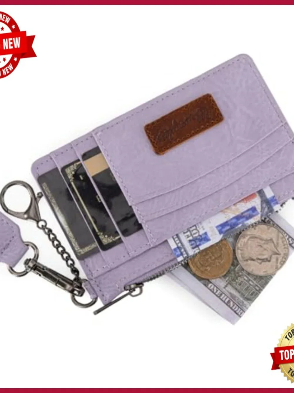 Leather Tote Bag with RFID Wallet Set, 10.6x8.6x4.7 Inches - Picture 5 of 7